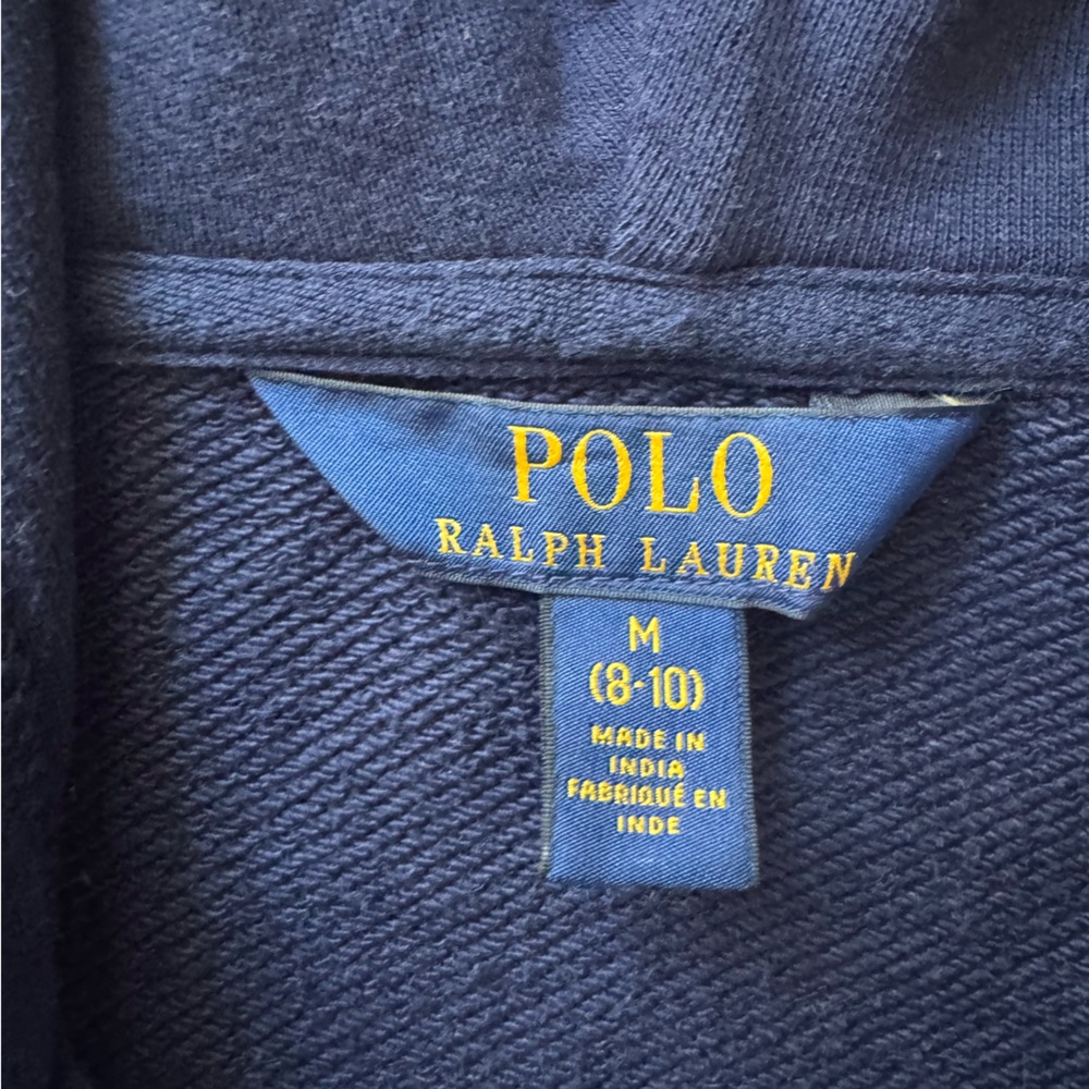 Polo by Ralph Lauren Navy Hoodie for girls. Size 8-10 - Picture 2 of 4